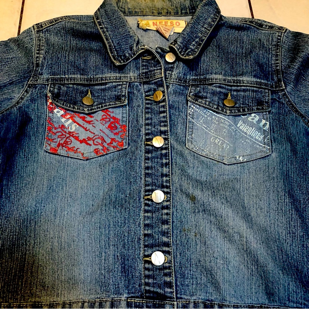 Neeso Jeans Company 2000 Vintage Denim Jacket Size Small 98% Cotton 2% Spandex